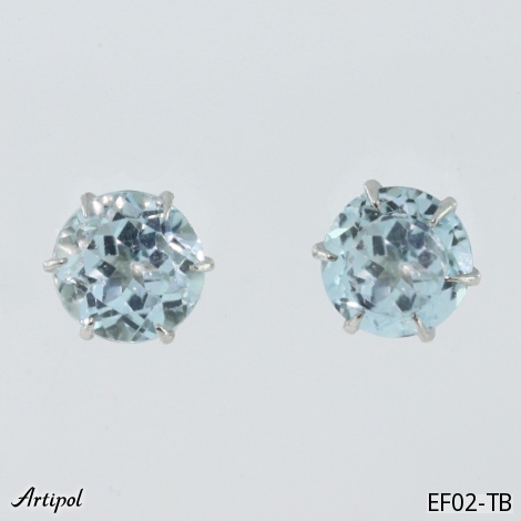 Earrings Ef02-TB with real Blue topaz