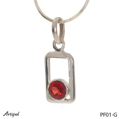 Pendant PF01-G with real Red garnet