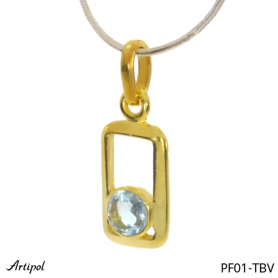 Pendant PF01-TBV with real Blue topaz gold plated
