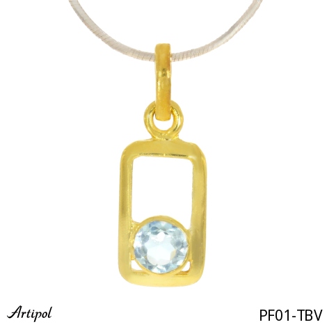 Pendentif PF01-TBV en Topaze bleue véritable