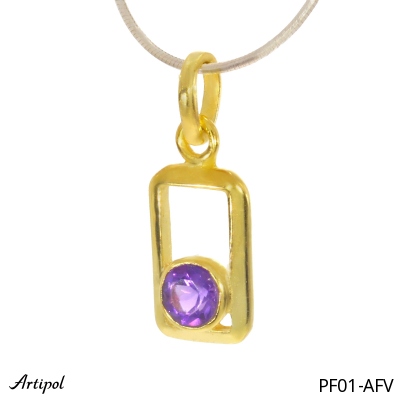 Pendant PF01-AFV with real Amethyst gold plated