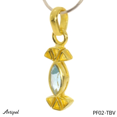 Pendant PF02-TBV with real Blue topaz gold plated