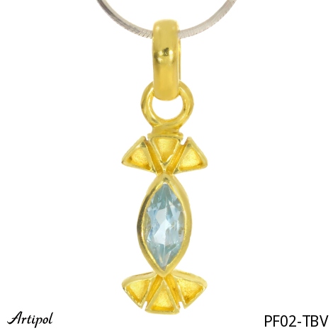 Pendentif PF02-TBV en Topaze bleue véritable