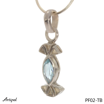 Pendant PF02-TB with real Blue topaz