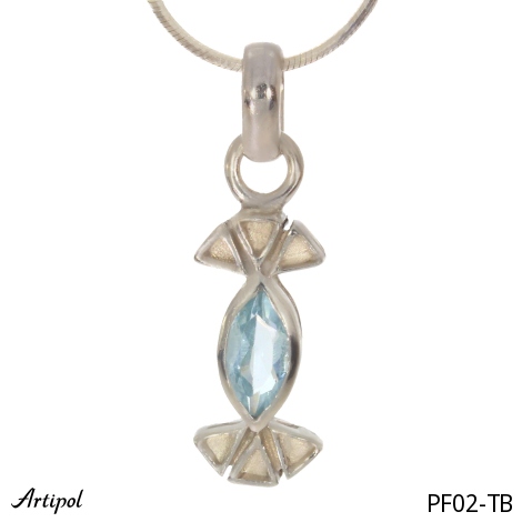 Pendentif PF02-TB en Topaze bleue véritable