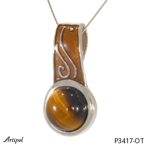 Pendentif P3417-OT en Oeil de tigre véritable