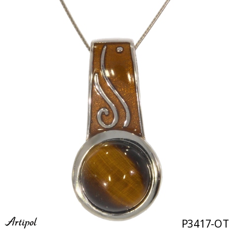 Pendentif P3417-OT en Oeil de tigre véritable