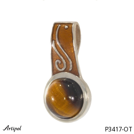 Pendentif P3417-OT en Oeil de tigre véritable