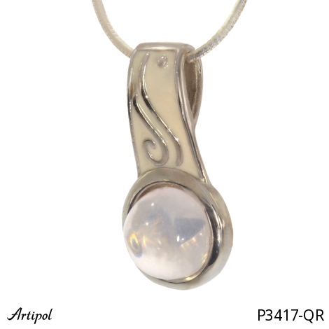 Pendentif P3417-QR en Quartz rose véritable