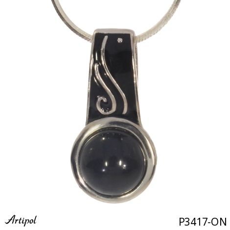 Pendentif P3417-ON en Onyx noir véritable