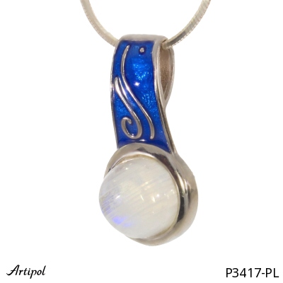 Pendant P3417-PL with real Rainbow Moonstone