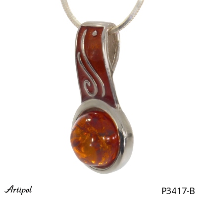 Pendant P3417-B with real Amber