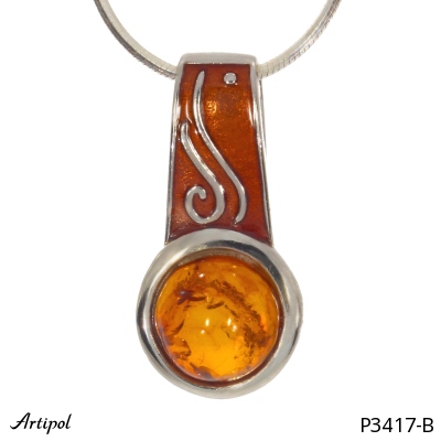 Pendant P3417-B with real Amber