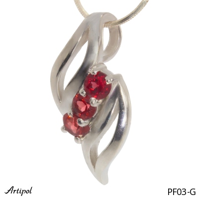 Pendant PF03-G with real Red garnet