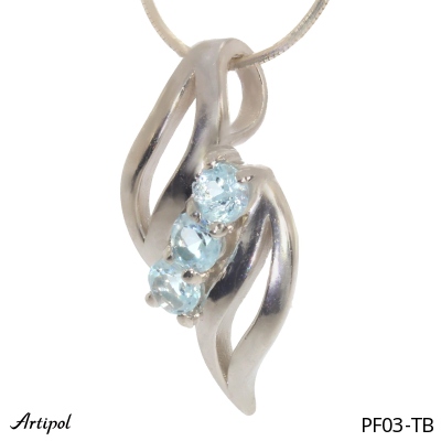 Pendant PF03-TB with real Blue Topaz