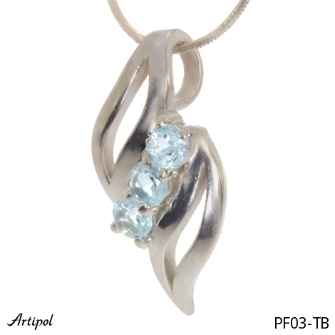 Pendentif PF03-TB en Topaze bleue véritable