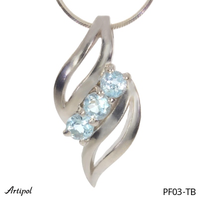 Pendant PF03-TB with real Blue topaz