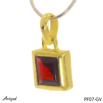 Pendant PF07-GV with real Red garnet gold plated