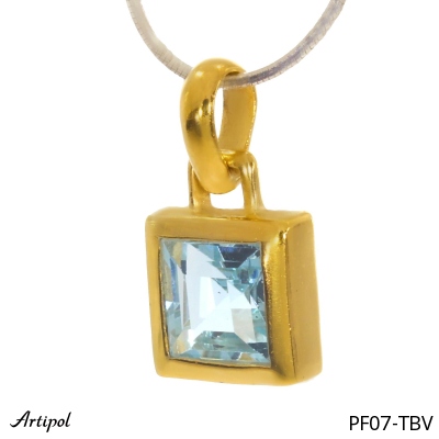 Pendant PF07-TBV with real Blue topaz gold plated