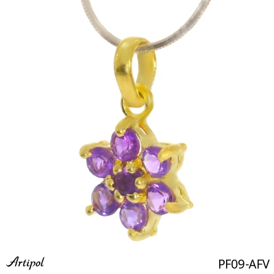 Pendant PF09-AFV with real Amethyst gold plated