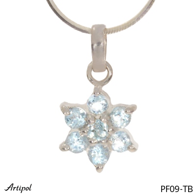 Pendant PF09-TB with real Blue topaz