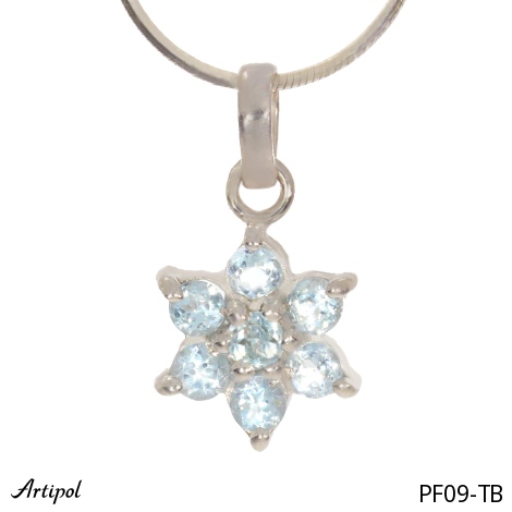Pendant PF09-TB with real Blue topaz
