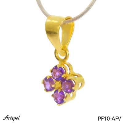 Pendant PF10-AFV with real Amethyst gold plated
