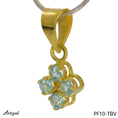 Pendant PF10-TBV with real Blue topaz gold plated
