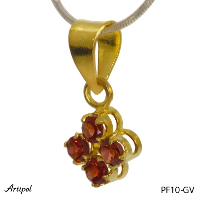 Pendant PF10-GV with real Red garnet gold plated