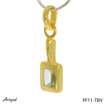 Pendant PF11-TBV with real Blue topaz gold plated