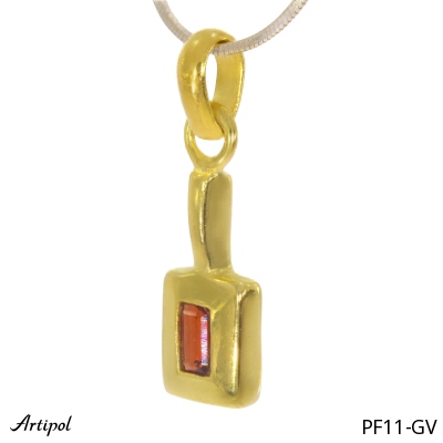 Pendant PF11-GV with real Red garnet gold plated