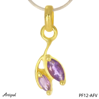 Pendant PF12-AFV with real Amethyst gold plated