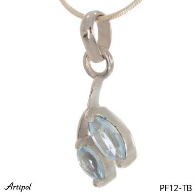Pendentif PF12-TB en Topaze bleue véritable