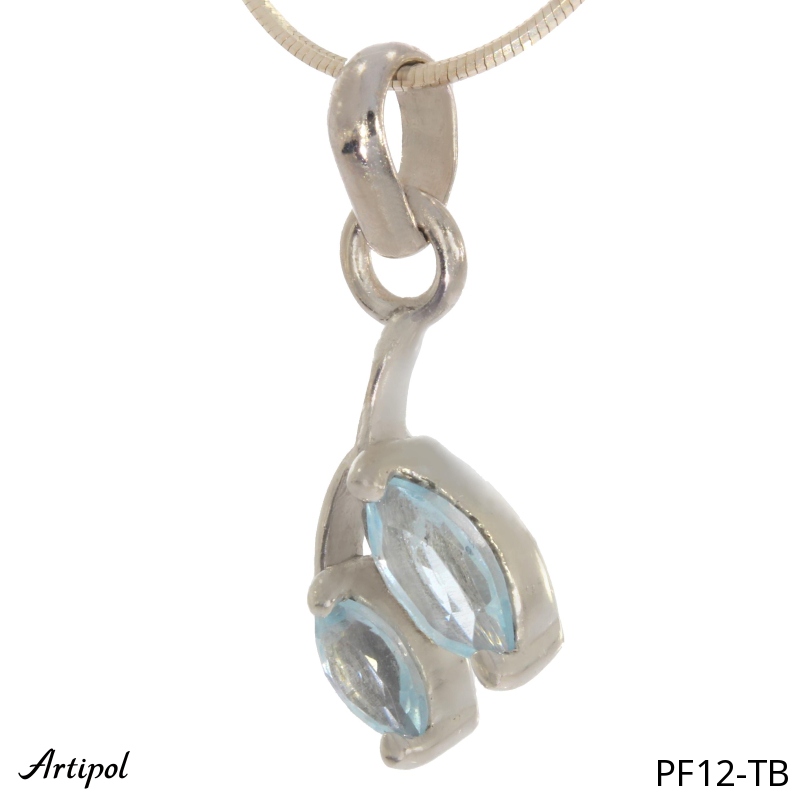 Pendentif PF12-TB en Topaze bleue véritable