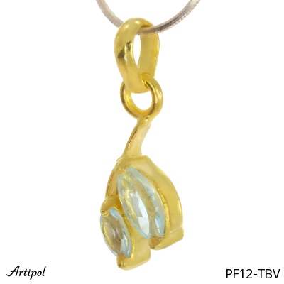 Pendant PF12-TBV with real Blue topaz gold plated