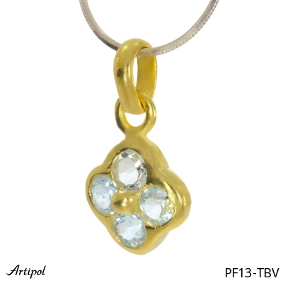 Pendant PF13-TBV with real Blue topaz gold plated