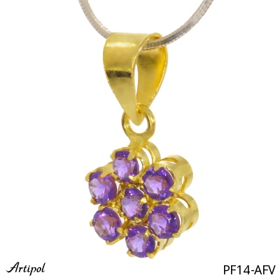 Pendant PF14-AFV with real Amethyst gold plated