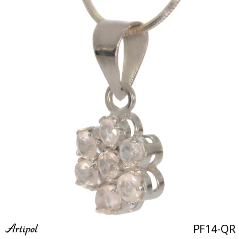 Pendant PF14-QR with real Rose quartz