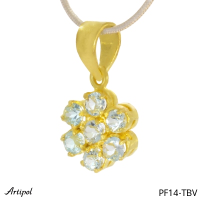 Pendant PF14-TBV with real Blue topaz gold plated