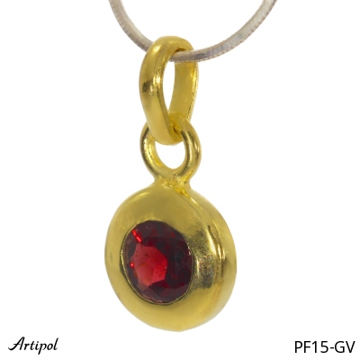 Pendant PF15-GV with real Red garnet gold plated