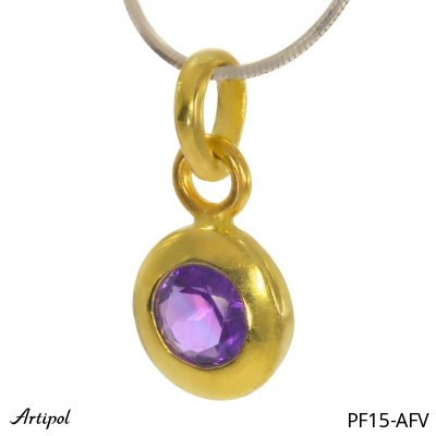 Pendant PF15-AFV with real Amethyst gold plated