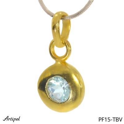 Pendant PF15-TBV with real Blue topaz gold plated