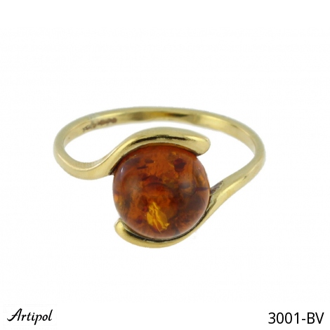 Ring 3001-BV with real Amber gold plated