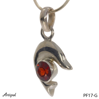 Pendant PF17-G with real Red garnet