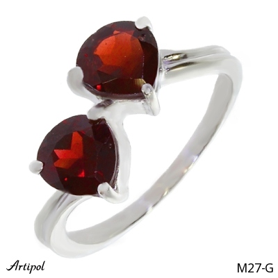 Ring M27-G with real Red garnet
