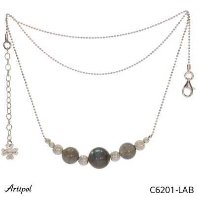 Necklace C6201-LAB with real Labradorite