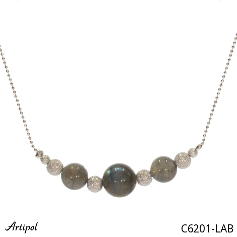 Necklace C6201-LAB with real Labradorite