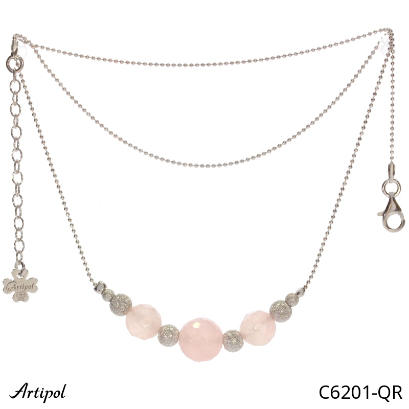 Collier C6201-QR en Quartz rose véritable