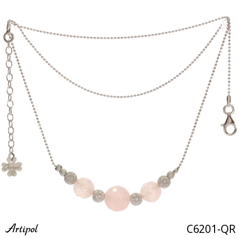 Collier C6201-QR en Quartz rose véritable