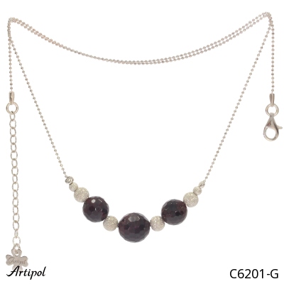 Necklace C6201-G with real Red garnet